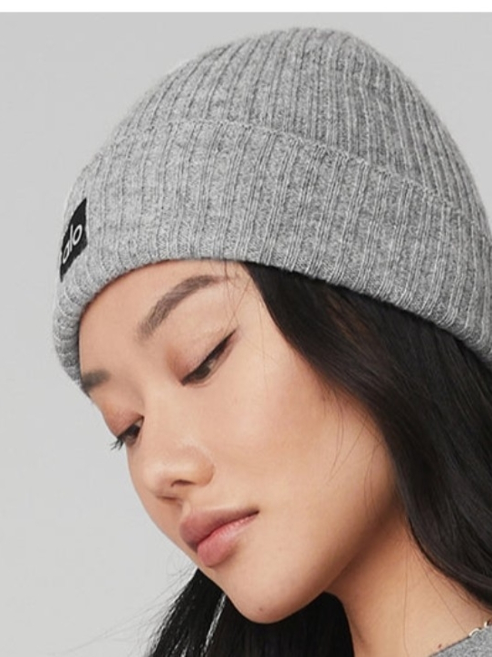 alo Yoga Classic Gray Ribbed Beanie - , Women's Accessory